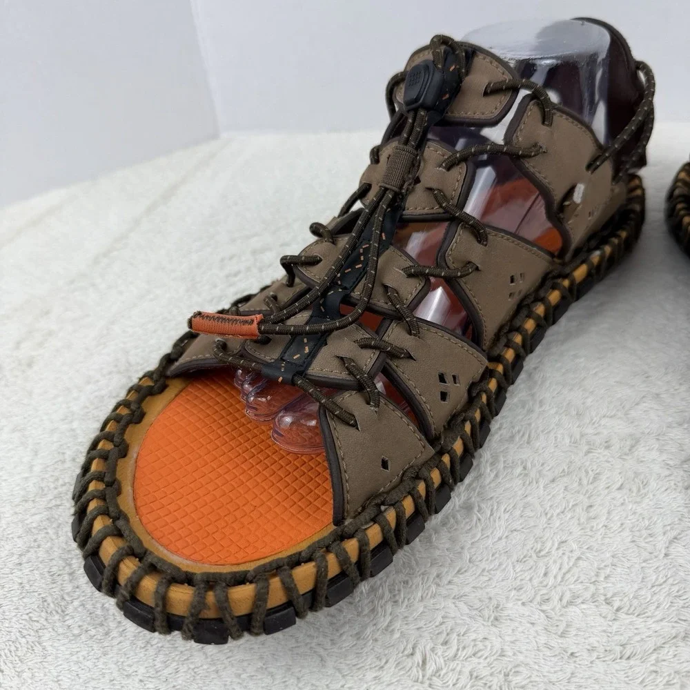 RARE! Vintage Nike ACG Considered Cooper Canyon Brown Leather‎ Sandals Sz 11-EUC
